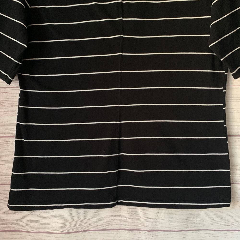 Who What Wear Women's Black and White Striped Shirt Cotton Blend Size XXL - Picture 7 of 16